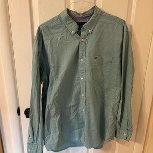 Tommy Hilfiger Men's Green XL Button Down Shirt